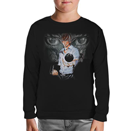 Death Note - 3 Siyah Çocuk Sweatshirt