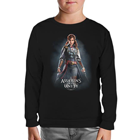 Assassins Creed Unity - Elise Siyah Çocuk Sweatshirt