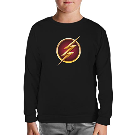 Flash Siyah Çocuk Sweatshirt