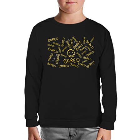Sherlock - Bored Siyah Çocuk Sweatshirt
