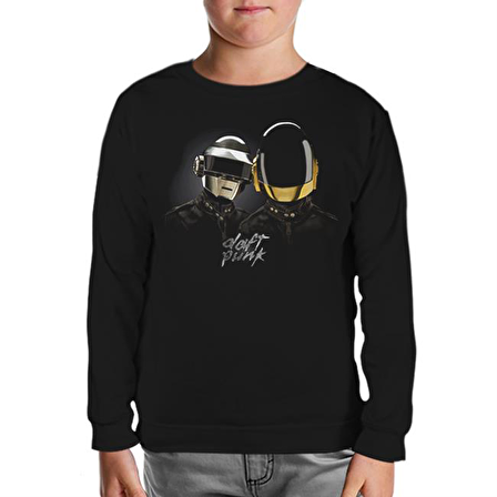 Daft Punk Siyah Çocuk Sweatshirt