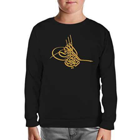 Tuğra Siyah Çocuk Sweatshirt