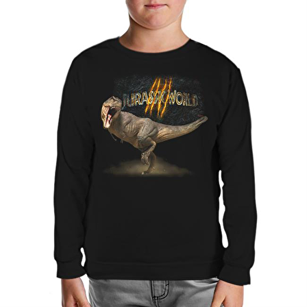 Jurassic World T-Rex Siyah Çocuk Sweatshirt