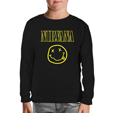 Nirvana Siyah Çocuk Sweatshirt