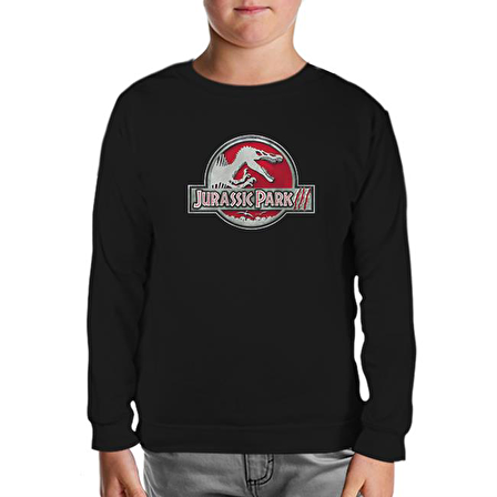 Jurassic Park - Logo Siyah Çocuk Sweatshirt