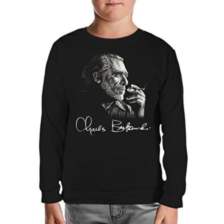 Charles Bukowski Siyah Çocuk Sweatshirt