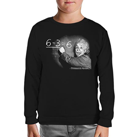 Einstein Siyah Çocuk Sweatshirt