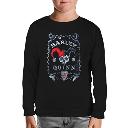 Harley Quinn - Sane Crazy Siyah Çocuk Sweatshirt