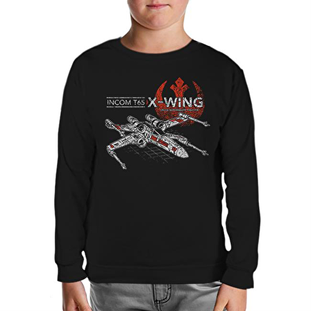 Star Wars - Incom T65 Siyah Çocuk Sweatshirt