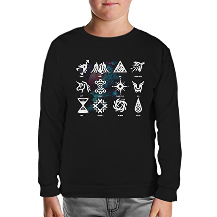 EXO - Signs Siyah Çocuk Sweatshirt
