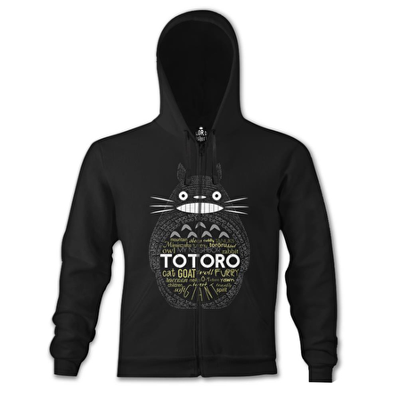 Totoro Siyah Erkek Kapşonlu