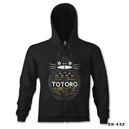 Totoro Siyah Erkek Kapşonlu