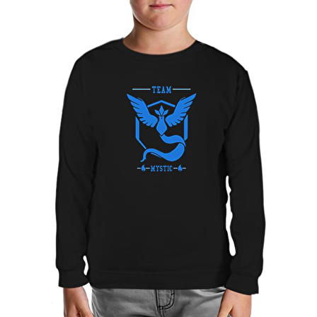 Pokemon Go - Team Mystic Siyah Çocuk Sweatshirt