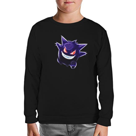 Pokemon Go - Gengar Siyah Çocuk Sweatshirt