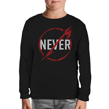 Metallica - Never Logo Siyah Çocuk Sweatshirt