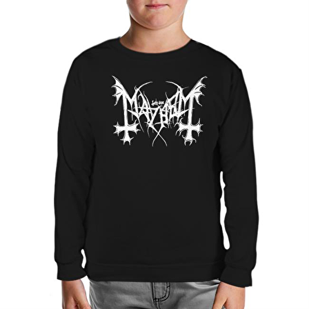 Mayhem - Logo Siyah Çocuk Sweatshirt