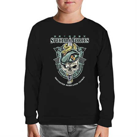 US Army - Special Forces Siyah Çocuk Sweatshirt