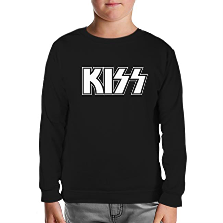 Kiss - Logo Siyah Çocuk Sweatshirt