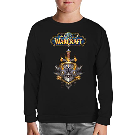 World of Warcraft - Logo Siyah Çocuk Sweatshirt