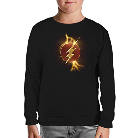 Flash - Lightening Siyah Çocuk Sweatshirt