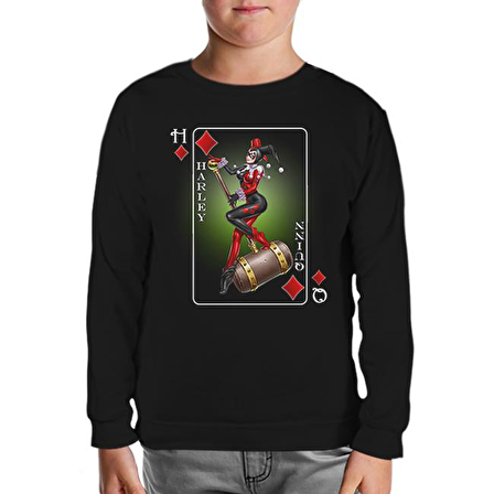 Harley Quinn - Sane Again Siyah Çocuk Sweatshirt