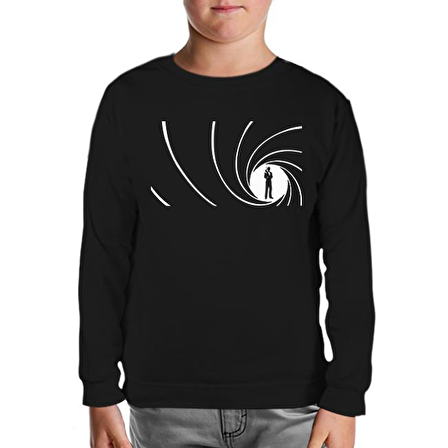 James Bond - Never Say Never Siyah Çocuk Sweatshirt