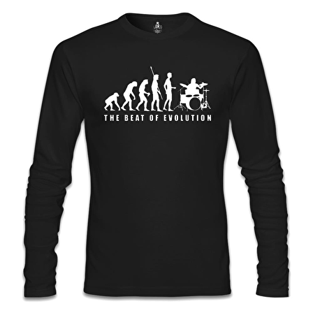 Drummer - The Beat of Evolution Siyah Erkek Sweatshirt