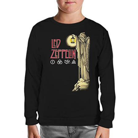 Led Zeppelin - Stairway to Heaven Siyah Çocuk Sweatshirt