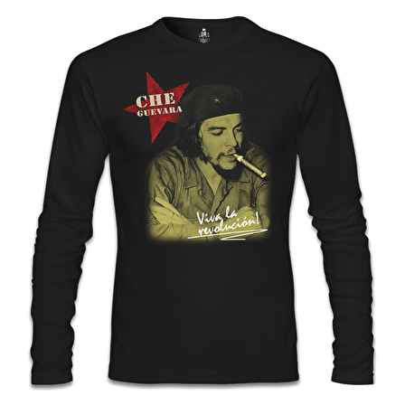 Che Guevara - Puro Siyah Erkek Sweatshirt