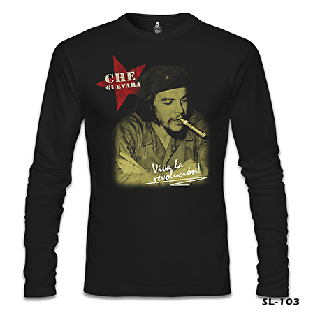 Che Guevara - Puro Siyah Erkek Sweatshirt