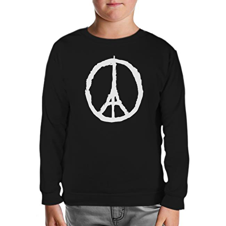 Paris - Peace Siyah Çocuk Sweatshirt