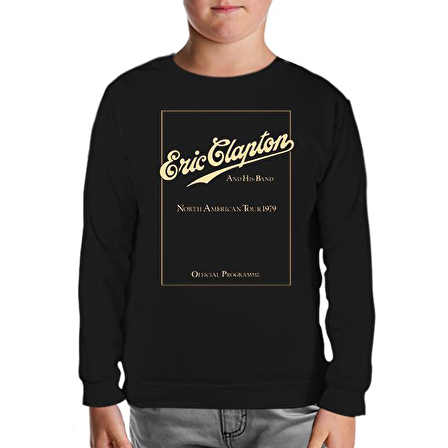 Eric Clapton and His Band Siyah Çocuk Sweatshirt