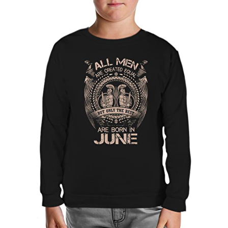 Burç İkizler - Born in June Siyah Çocuk Sweatshirt
