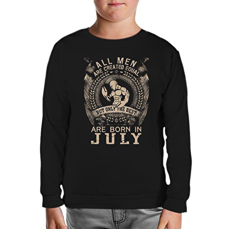Burç Yengeç- Born in July Siyah Çocuk Sweatshirt