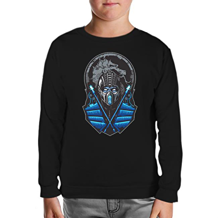 Mortal Combat - Sub Zero Siyah Çocuk Sweatshirt