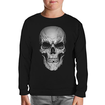 Kurukafa - Smile Siyah Çocuk Sweatshirt