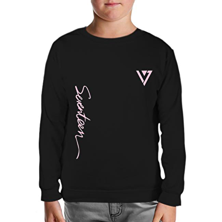 Seventeen - Logo Siyah Çocuk Sweatshirt