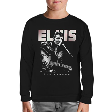 Elvis Presley - The Legend Siyah Çocuk Sweatshirt