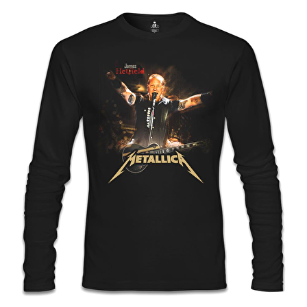 Metallica - James Concert Siyah Erkek Sweatshirt