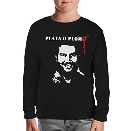 Narcos - Plata o Plomo 2 Siyah Çocuk Sweatshirt