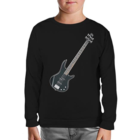 Gitar - Bass Siyah Çocuk Sweatshirt
