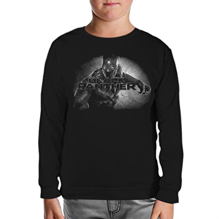Black Panther Siyah Çocuk Sweatshirt