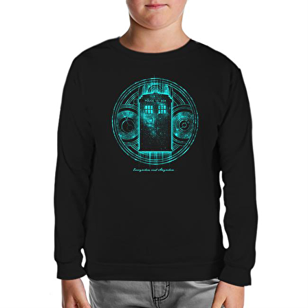 Doctor Who - Anywhere Siyah Çocuk Sweatshirt