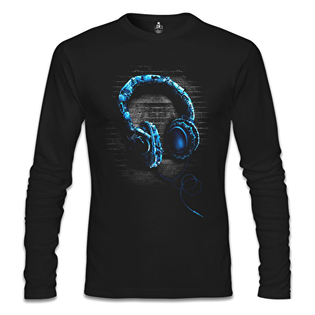 Headphone Siyah Erkek Sweatshirt