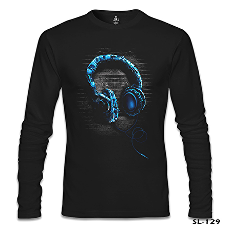 Headphone Siyah Erkek Sweatshirt