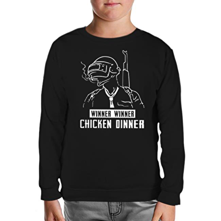 PUBG - Winner Winner Siyah Çocuk Sweatshirt