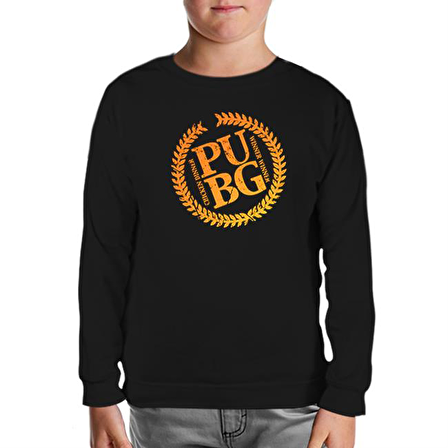 PUBG - Chicken Dinner Siyah Çocuk Sweatshirt