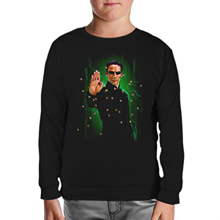 Matrix - Bullets Siyah Çocuk Sweatshirt