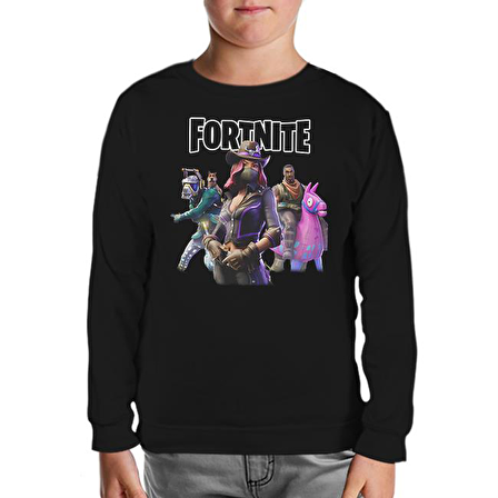 Fortnite - Pets Siyah Çocuk Sweatshirt