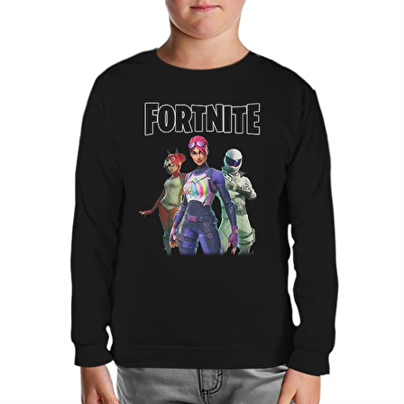 Fortnite - Maps Siyah Çocuk Sweatshirt